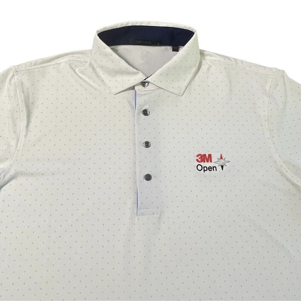 Greyson 3M Open PGA Tour Golf Polo Shirt Mini Wolf AOP White Large Men EUC